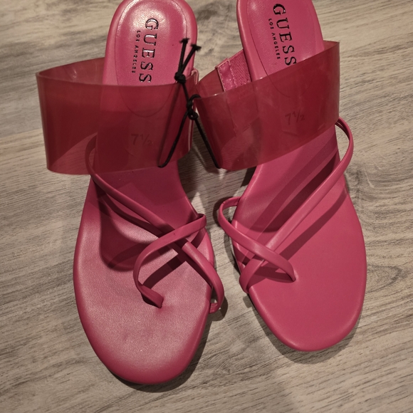 Guess Hot Pink Strappy Heels - Picture 2 of 5